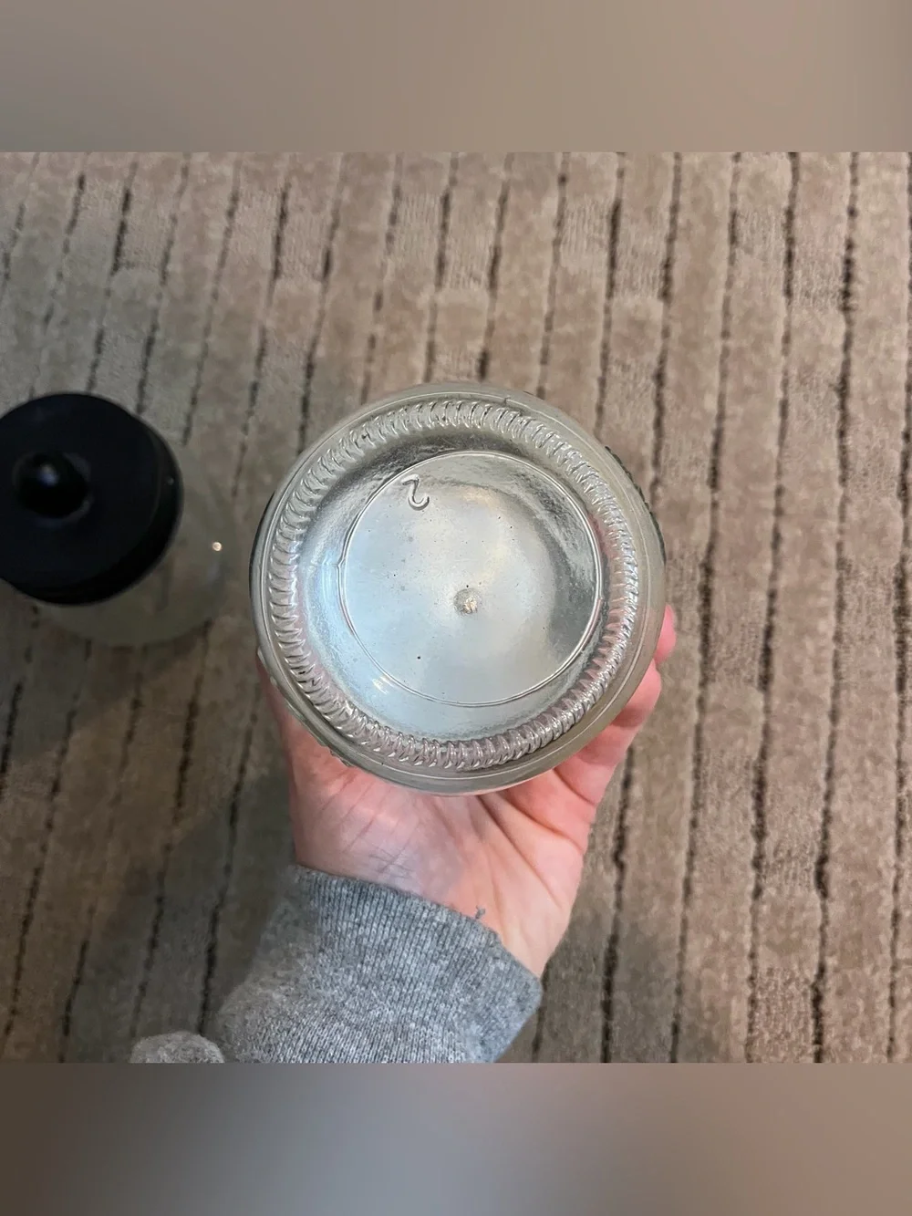 Clear Glass Jar Pair with Black Lid Knobs 4oz